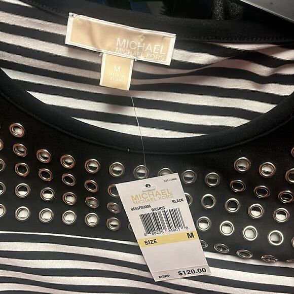 Michael Kors Stripped Gromit Short Sleeve Shirt Dress - Picture 6 of 6